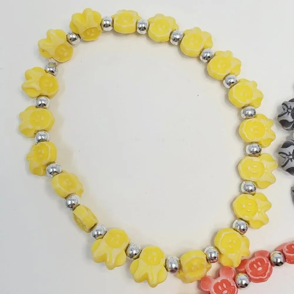 Disney Mickey and Minnie Mouse Beaded Bracelet Set